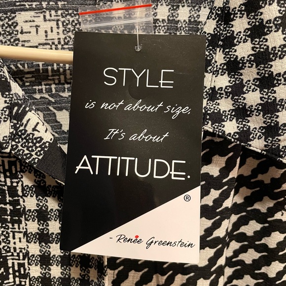 Attitudes by Renee Monochrome Patchwork Dress - Picture 4 of 7